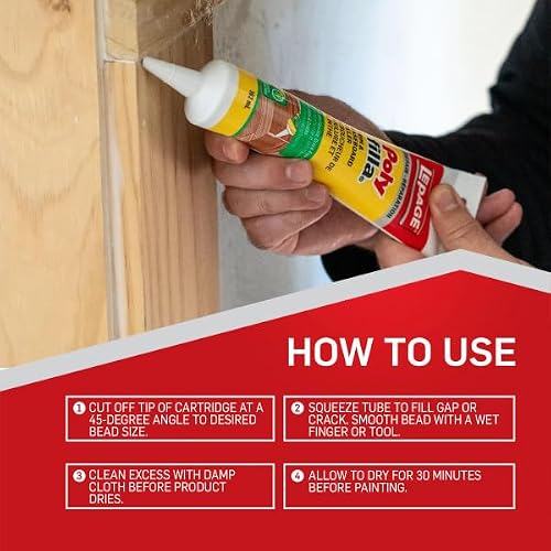 LePage Polyfilla Trim and Baseboard Wood & Wall Filler, 162 ml Tube 1 Pack | Fast-setting Acrylic Trim & Baseboard Filler. Sandable And Paintable In 30 Mins. Water Cleanup