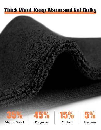 YADIFEN 5 Pairs Merino Wool Socks for Men Winter Cold Weather Extra Warm | Thermal Super Thick Hiking Sock Cozy Size 7-13 13-15