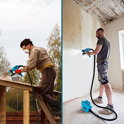 Tilswall Paint Sprayer 800W, HVLP Electric Spray Gun for Decks and Fences