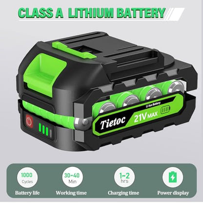 TIETOC Mini Chainsaw Cordless 6 Inch with Large Batteries, 880w Electric Chainsaw with Oiler System,Small Battery Chainsaw for Wood/Trees Cutting for Men Dad Husband Gadget