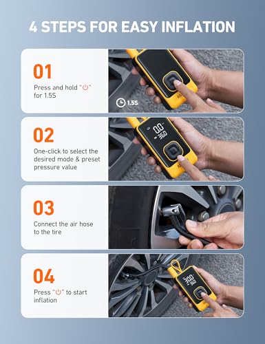 AstroAI L7 Air Tire Inflator Portable Air Compressor, 150PSI Car Bike Pump