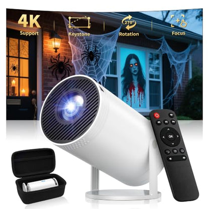 Telonixium 1080P Full HD Mini Projector Portable, 4K Support, 270° Rotation