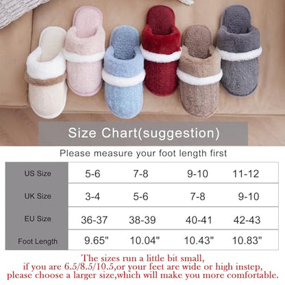 Cozy Slippers for Women Indoor and Outdoor Fuzzy House Shoes with Memory Foam Anti-Skid Sole Gifts for Women Mom Girlfriend Ladies