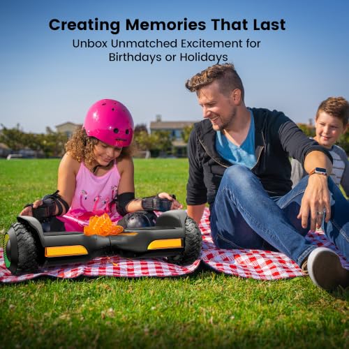 Gyroor G13 Hoverboard for Kids & Adults, All-Terrain Self Balancing Scooter | 250W dual motors, 7.75 MPH, climbs 15-degree slopes, 6.5-inch off-road tires, music player, LED lights, 176 lbs, ages 6-12