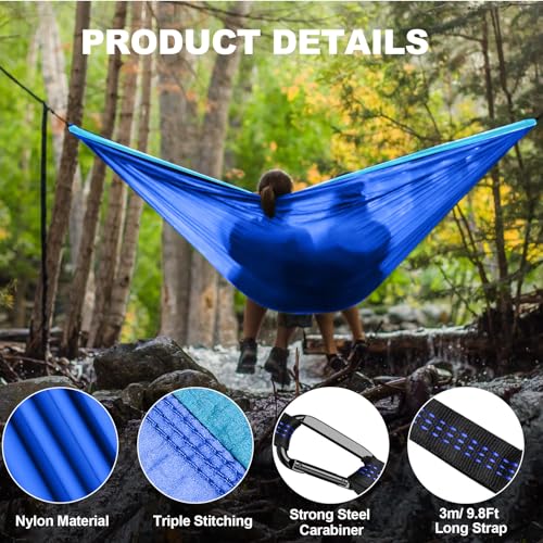 Camping Hammock Double Lightweight Nylon Hammock with Tree Straps