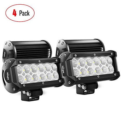 Nilight LED Light Bar 4PCS 6.5Inch 36w Flood LED Work Light Off Road Lights led bar Super Bright for Jeep Cabin Boat SUV Truck Car ATVs,2 Years Warranty
