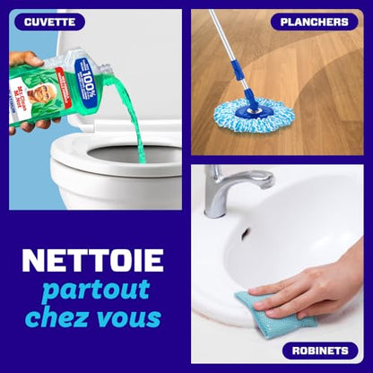 Mr Clean All Purpose Cleaner, Floor Cleaner for Mopping Home, Bathroom, & Kitchen, Cleaning Liquid for Mop & Bucket, Cleaning Supplies, Multi-Surface Dilutable, Meadows & Rain, 4.84L (pack of 4)