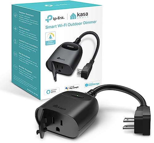 Kasa Smart Outdoor Dimmer Plug KP405, IP64 Waterproof, Black