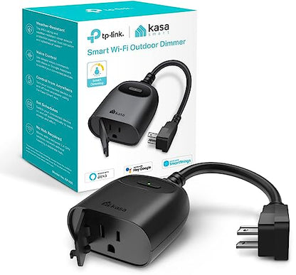 Kasa Smart Outdoor Dimmer Plug KP405, IP64 Waterproof, Black