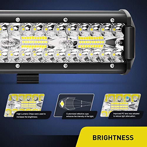 Nilight Led Light Bar 26Inch 540W Triple Row 50000LM Flood Spot Combo Off Road Driving Lights with 14AWG Heavy Duty Wiring Harness for Boat Truck Jeep UTV ATV Car , 2 Years Warranty