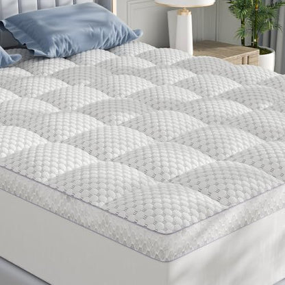 BEDELITE King Mattress Topper, Thick Pillow Top Mattress Pad Bed Cover