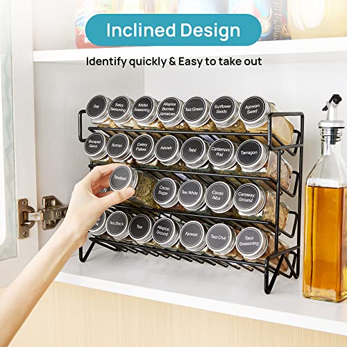 Vtopmart 4-Tier Spice Rack Organizer with 28 Pcs Spice Jars, Black