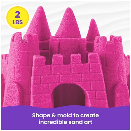 Kinetic Sand 2lb Pink, Moldable Play Sand Sensory Toys, Ages 3+ | Squish, Mold, Shape & Flow Play Sand, Resealable Bag for Easy Storage, Creative Open-Ended Play, Birthday Gifts for Kids