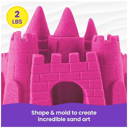 Kinetic Sand 2lb Pink, Moldable Play Sand Sensory Toys, Ages 3+ | Squish, Mold, Shape & Flow Play Sand, Resealable Bag for Easy Storage, Creative Open-Ended Play, Birthday Gifts for Kids