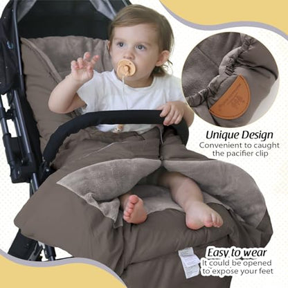 Toddler Universal Stroller Footmuff Sack, Detachable Winter Stroller Bag Multifunction Sleeping Bag Waterproof and Breathable Best Gift for Baby (Dark Grey-BC)