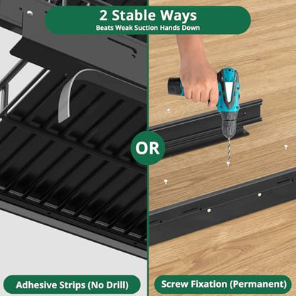 2-Pack Under Sink Organizer Value Set, 54kg Total Load - Easy-Glide Steel Pull-Out Drawers & Slide-Out Storage for Kitchen & Bathroom Cabinets, Fits Height≥48cm & Depth≥46cm 2X Storage Solution Black