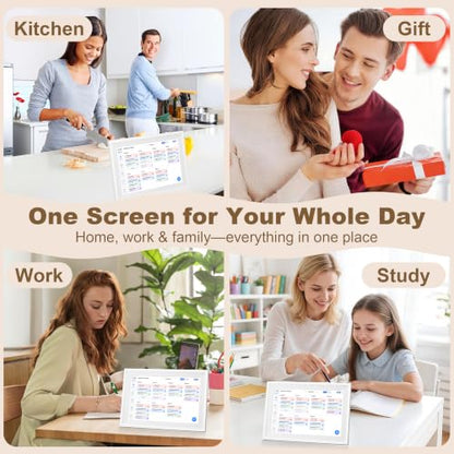 Telonixium Smart Digital Calendar, 10.1" Touch Screen Family Planner | 1080P HD touch display with Chore Chart, photo sharing and app sync—practical Christmas gift for busy families.