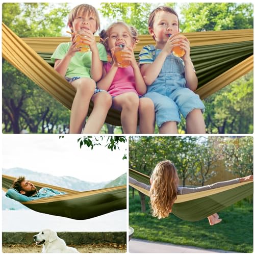 Camping Hammock Portable Nylon Hammocks with Tree Straps for Adults Kids