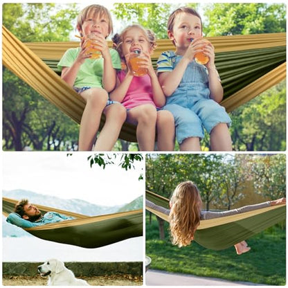 Camping Hammock Portable Nylon Hammocks with Tree Straps for Adults Kids