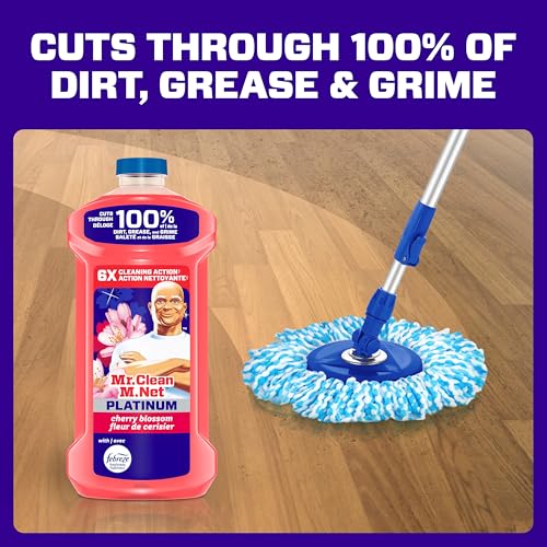 Mr. Clean All Purpose Cleaner, Mop Soap, Floor Cleaner for Mopping Home, Bathroom, & Kitchen, Cleaning Liquid for Mop & Bucket, Cherry Blossom, 4.8L (pack of 4)