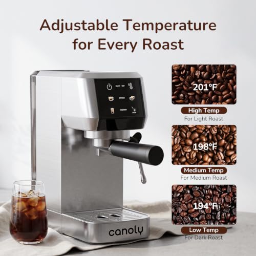 Canoly 2-in-1 Espresso Machine & Cold Brew Maker, 20 Bar, Stainless Steel