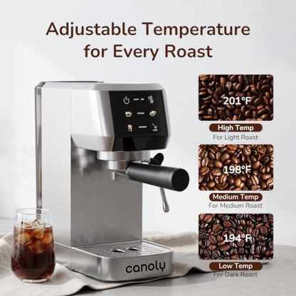 Canoly 2-in-1 Espresso Machine & Cold Brew Maker, 20 Bar, Stainless Steel