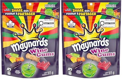 Maynards, Wine Gums Candy, Gummy Candy, Sharing Size, 315 g, Prepared in Canada (Pack of 2)