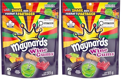 Maynards, Wine Gums Candy, Gummy Candy, Sharing Size, 315 g, Prepared in Canada (Pack of 2)