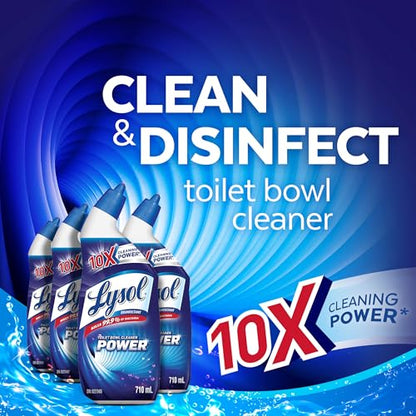 Lysol Power Toilet Bowl Cleaner, Disinfectant Gel, 2 X 710 mL