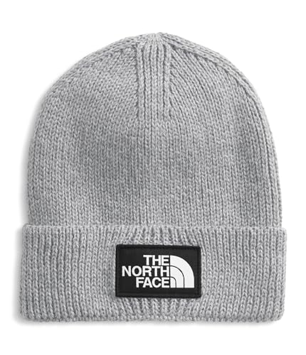 THE NORTH FACE Logo Box Cuffed Beanie, Medium Gy HTH, One Size