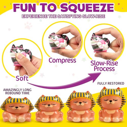 FUNNYB&G Squishy Toys Set for Kids - 24 Pack Cat Squishies Toys, Party Favors for Kids, Soft Stress Relief Toys, Classroom Prizes, Goodie Bag Fillers, Baskets Stuffers, Birthday Gifts for Boys Girls