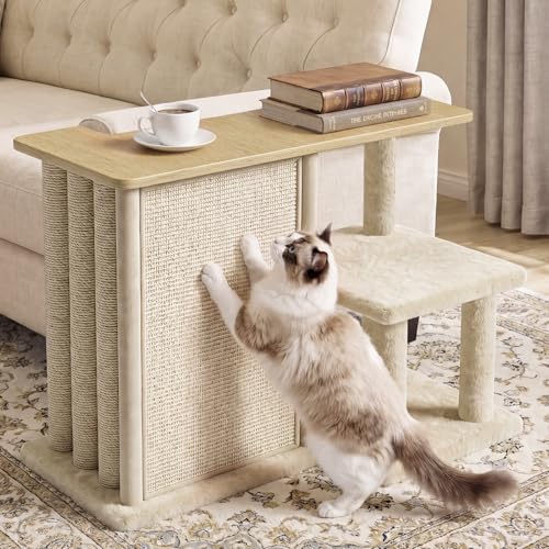 Large Cat Scratcher Side Table for Couch, Couch Protector End Table