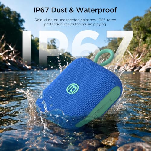 BUGANI Rove Go 5 Portable Bluetooth Speaker, IP67 Dust & Waterproof Blue