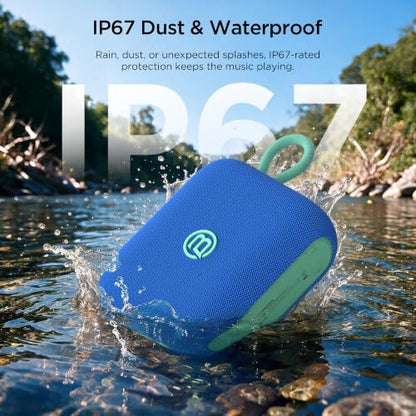 BUGANI Rove Go 5 Portable Bluetooth Speaker, IP67 Dust & Waterproof Blue