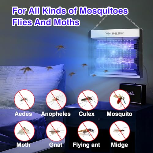 PALONE Bug Zapper, LED Electric Fly Swatter Hanging Function BrightBlack