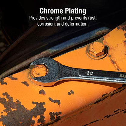 SUNEX TOOLS 9605MA 5 Piece Raised Panel Metric Combination Wrench Set (Raised Panel) CRV