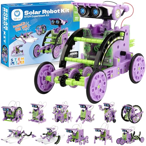 Sillbird Solar Building Robot Kit, 12-in-1 STEM Gift for Boys Aged 8-14