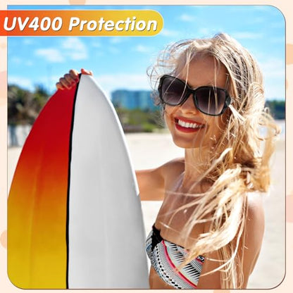 HEQU 4 Pcs Women Oversized Sunglasses UV400 Protection Lens Sun Glasses