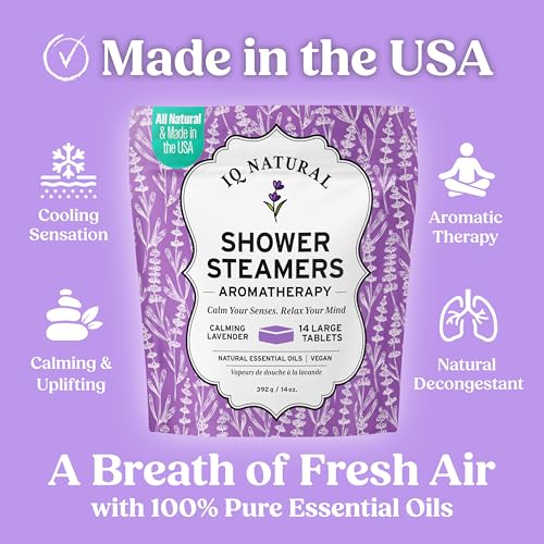 Lavender Shower Steamers Aromatherapy for Women, Lavender Shower Bombs Aromatherapy for Women, Shower Tablets, Shower Scent Steamers, Organic Shower Steamer Gift Set