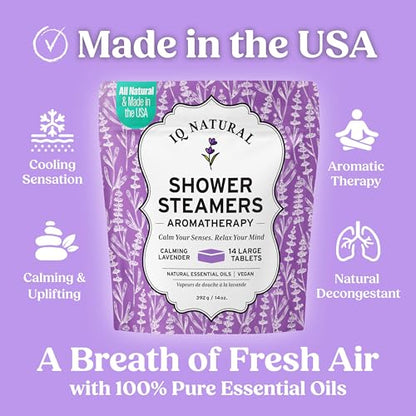 Lavender Shower Steamers Aromatherapy for Women, Lavender Shower Bombs Aromatherapy for Women, Shower Tablets, Shower Scent Steamers, Organic Shower Steamer Gift Set