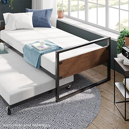 ZINUS Suzanne Bamboo and Metal Daybed with Trundle/Mattress Foundation with Steel Slat Support/Easy Assembly, Twin