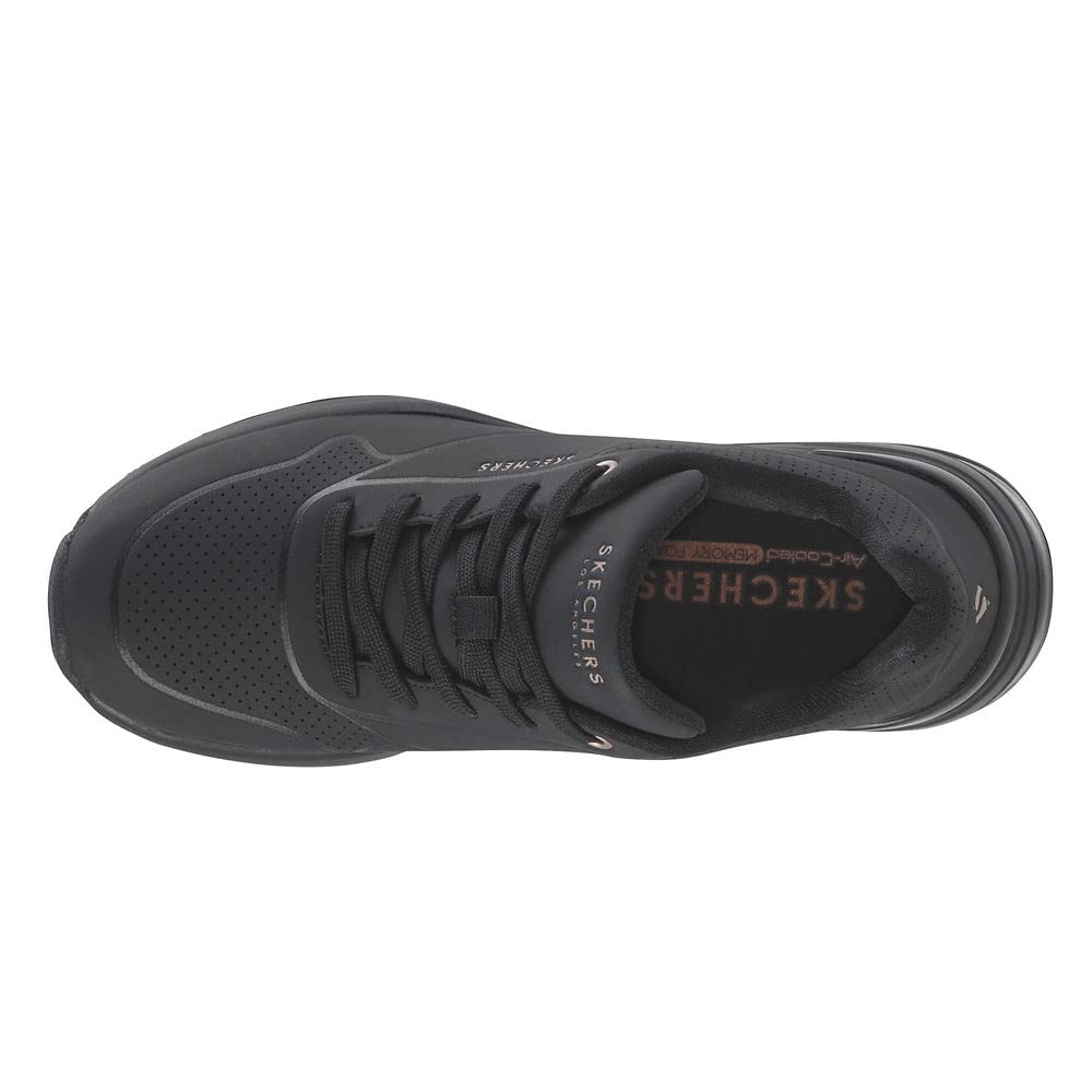 Skechers Women's Million Elevated Air Sneaker, Black, 8.5