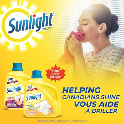 Sunlight Detergent Original Lemon Fresh (100 loads, 4.0L) with Concentrated Formula, Laundry Detergent Liquid for Exceptional Cleaning and Stain Remover to Brighten Laundry, Yellow