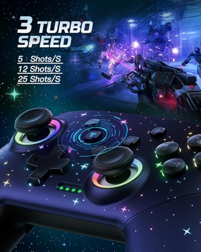 VOYEE Switch Controllers for Switch/Lite/OLED/PC Windows, RGB Star LED
