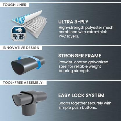 INTEX 26373EH Ultra XTR Deluxe Rectangular Above Ground Swimming Pool Set: 32ft x 16ft x 52in – Includes 2800 GPH Sand Filter Pump – SuperTough Puncture Resistant – Rust Resistant – Easy to Assemble