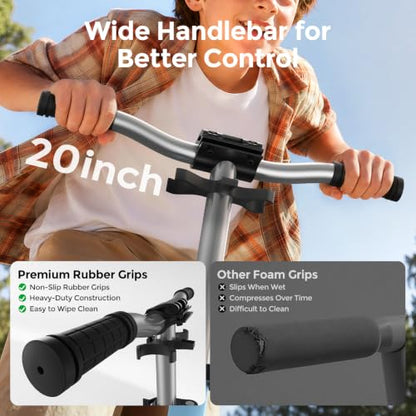 WAYPLUS Kick Scooter for Ages 6+,Kid, Teens & Adults. Max Load 240 LBS. Foldable, Lightweight, 8IN Big Wheels for Kids, Teen and Adults, 4 Adjustable Levels. Bearing ABEC11