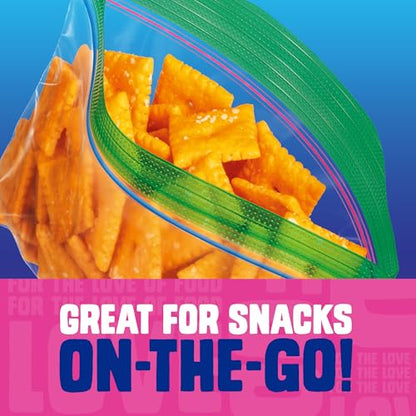 Ziploc Snack Bags, EasyGuide Seal, BPA-Free Food Storage, 100 Count