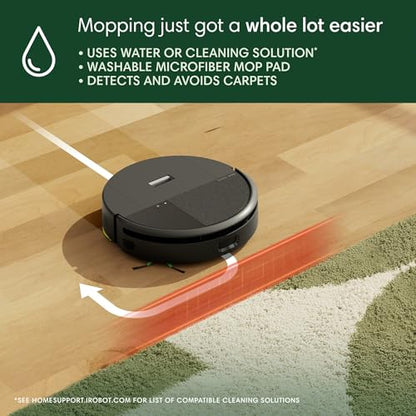 iRobot Roomba 205 DustCompactor Combo Robot Vac & Mop - Compacts Dirt Inside, No Emptying for 60 Days, Space Saving, No Dock, No Bags, Intense Power-Lifting Suction, LiDAR Navigation, Multi-Surface