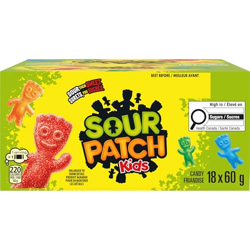 Maynards, Sour Patch Kids Original, Gummy Candy, 60 g (Pack of 18)