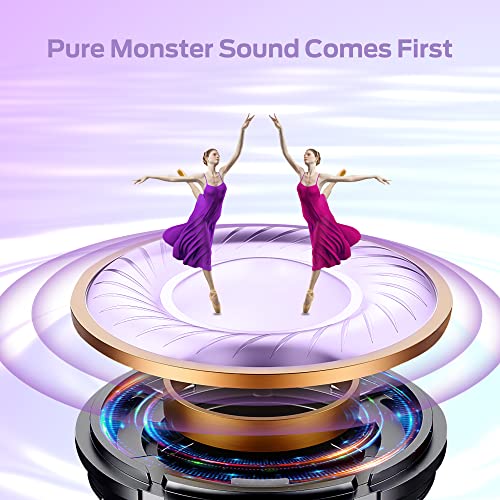 Monster Aria Free Open Ear Headphones Wireless Bluetooth, Sports Headphones with ENC Clear Talk, 8H Playtime Air Conduction Headphone, Lightweight Headset for Running, Cycling, Hiking, Driving
